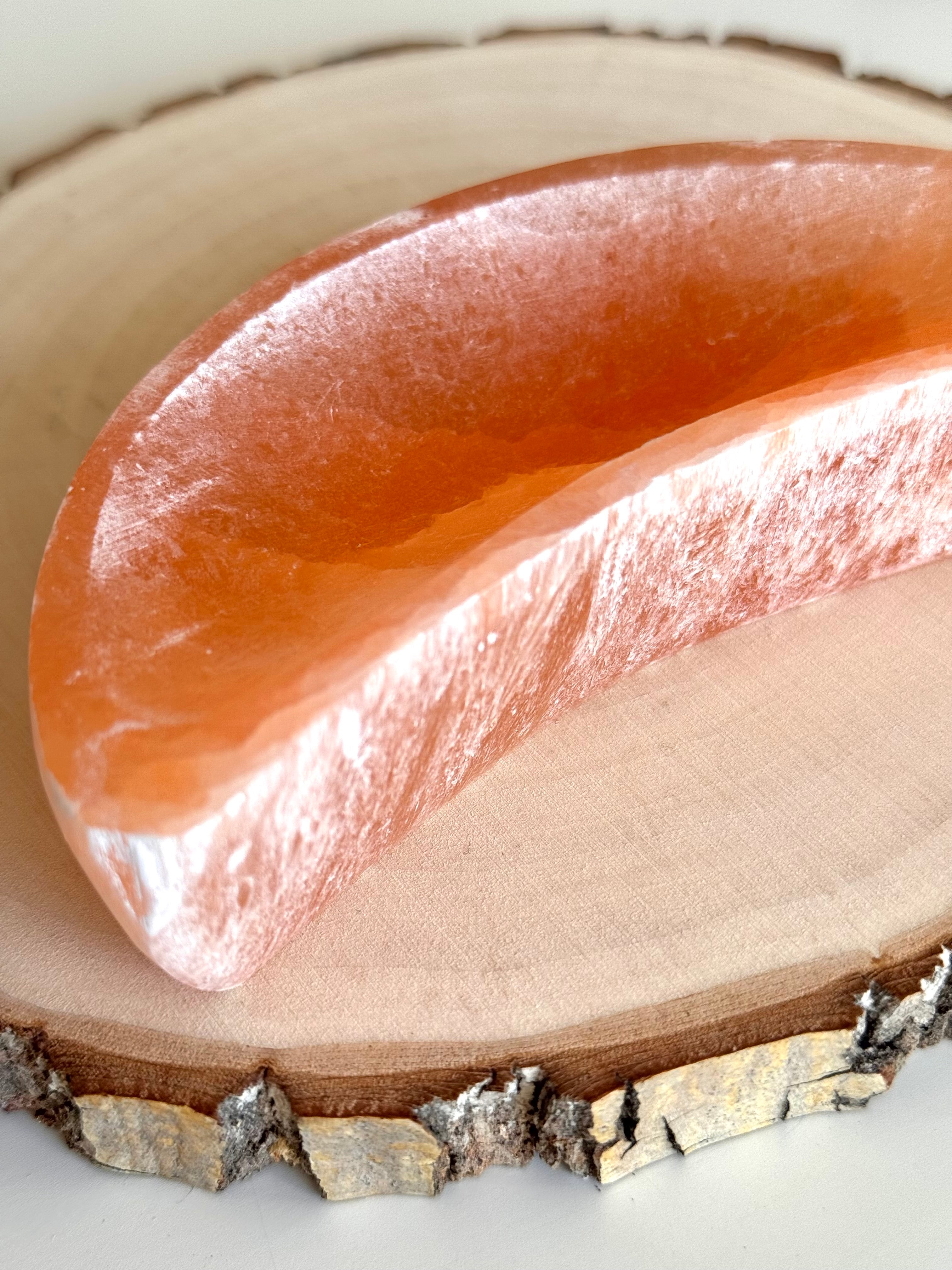 CUENCO LUNA DE SELENITA NARANJA | LIMPIEZA Y RECARGA MINERALES