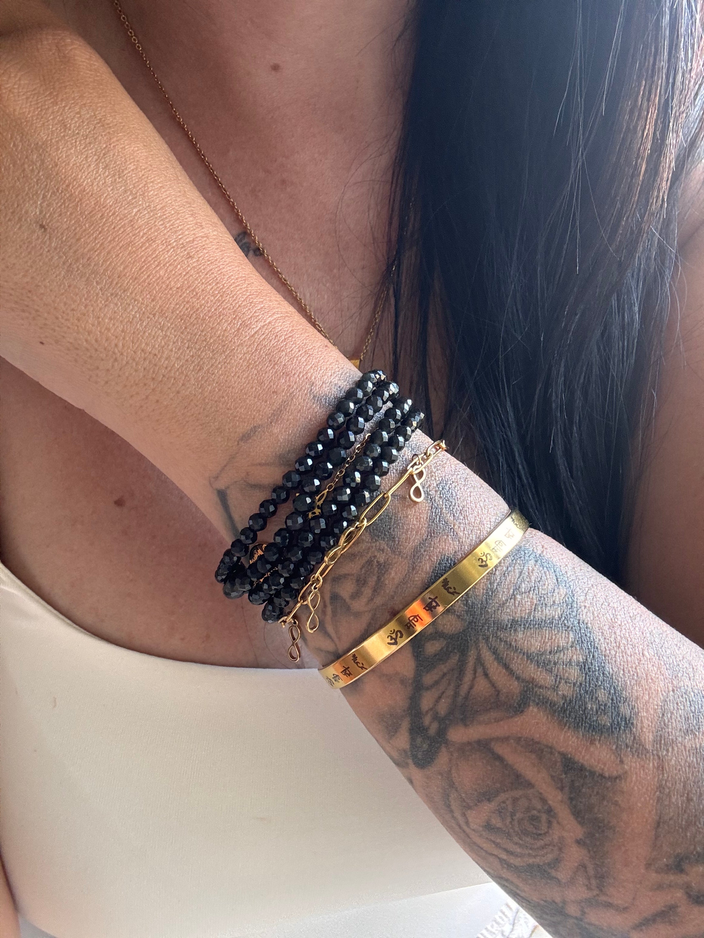 PULSERA FACETADA OBSIDIANA | TRANSMUTACIÓN DE ENERGÍAS | PROTECCIÓN