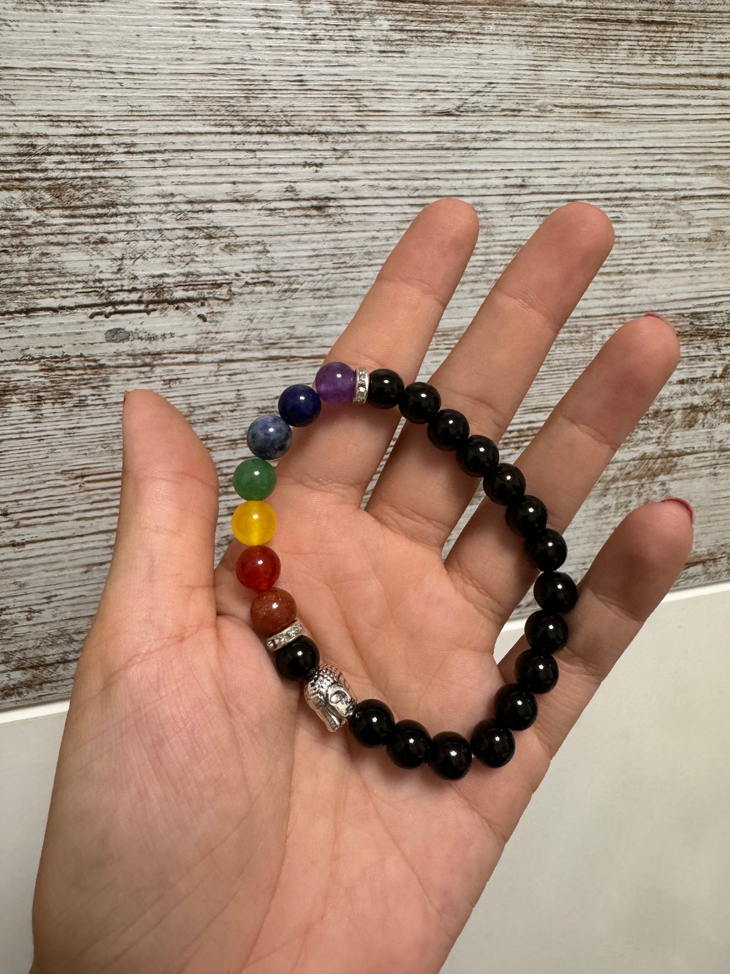 Pulsera obsidiana 7 chakras budha