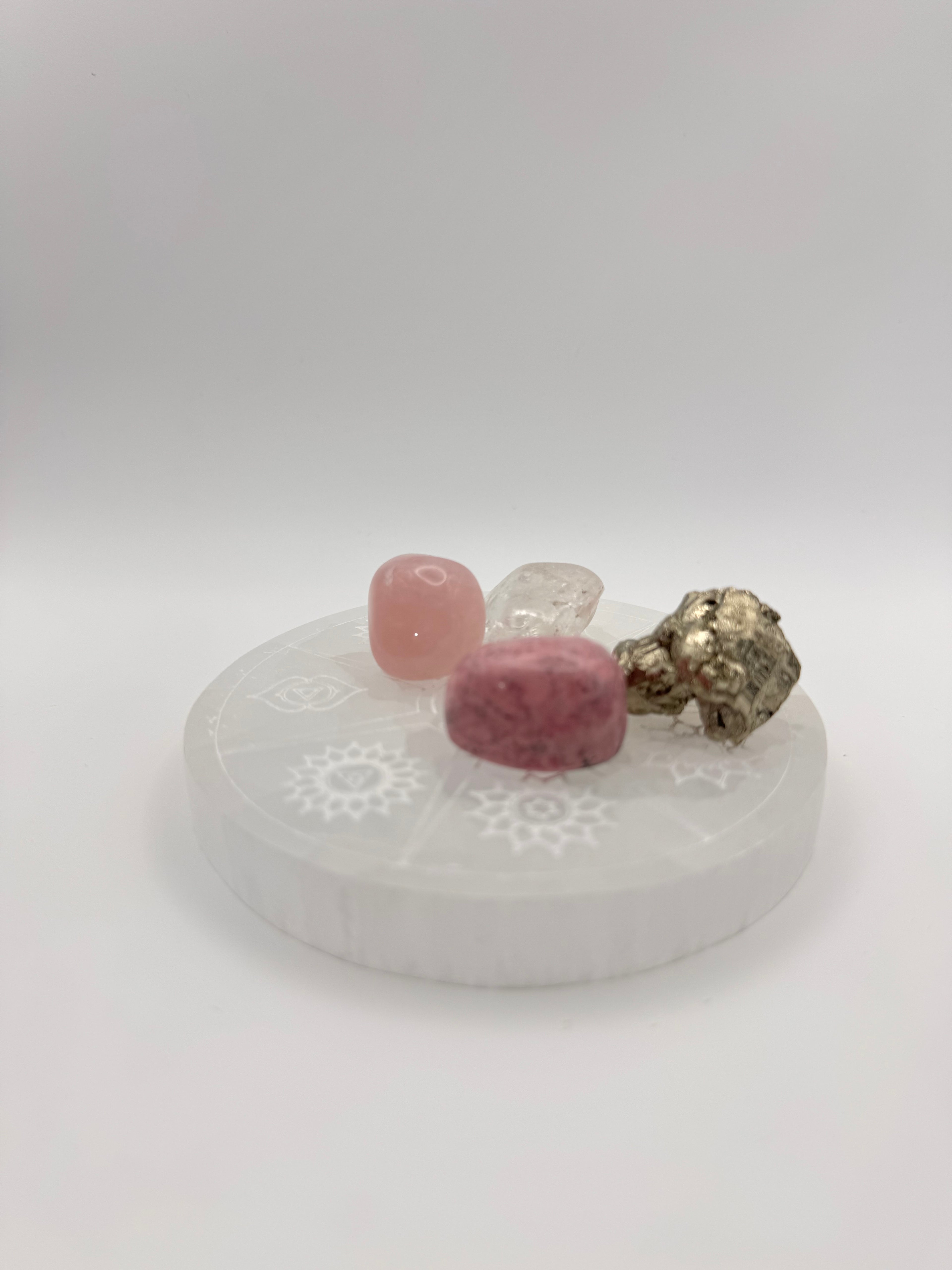 PLACA SELENITA 7 CHAKRAS 10CM