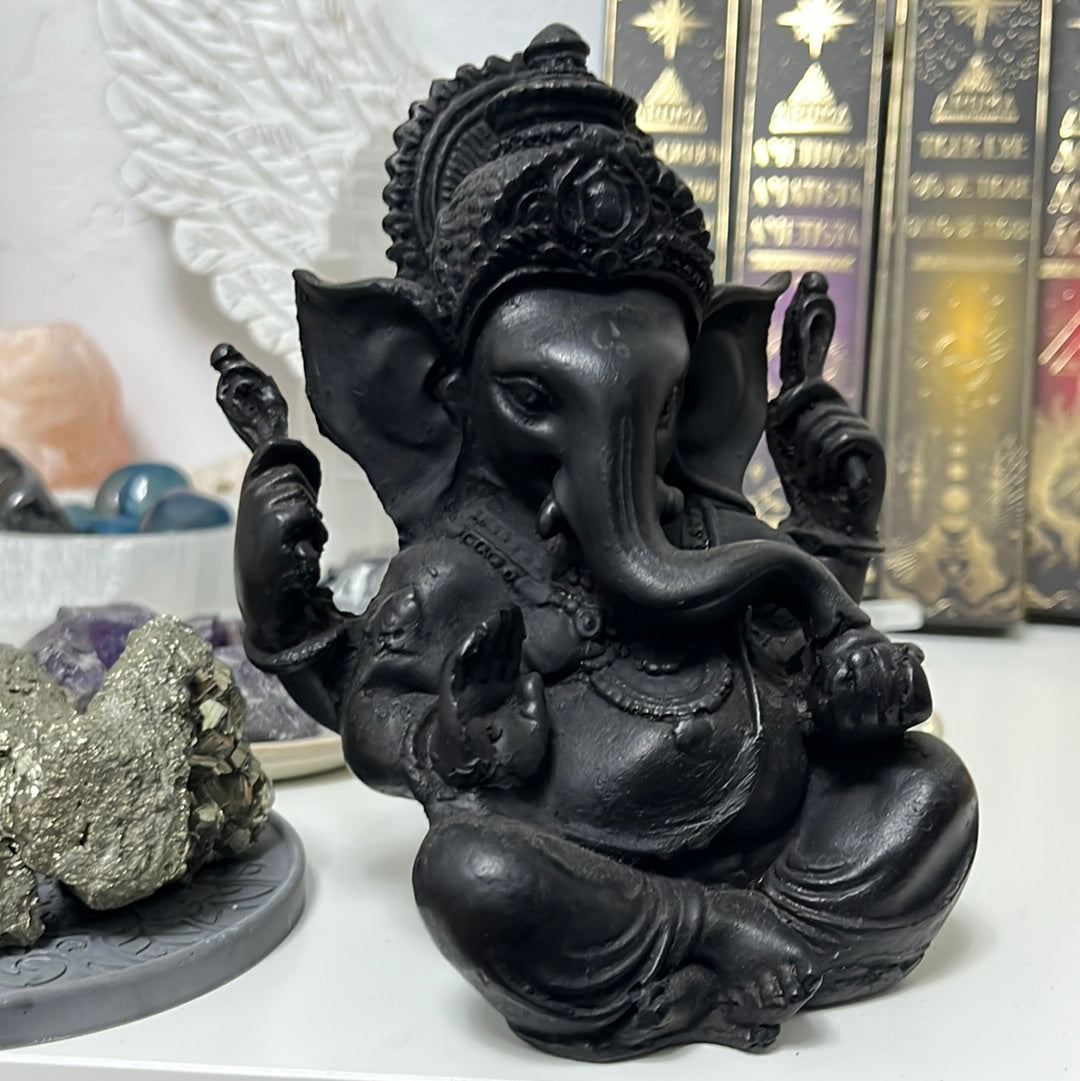 Ganesha resina negra 14cm