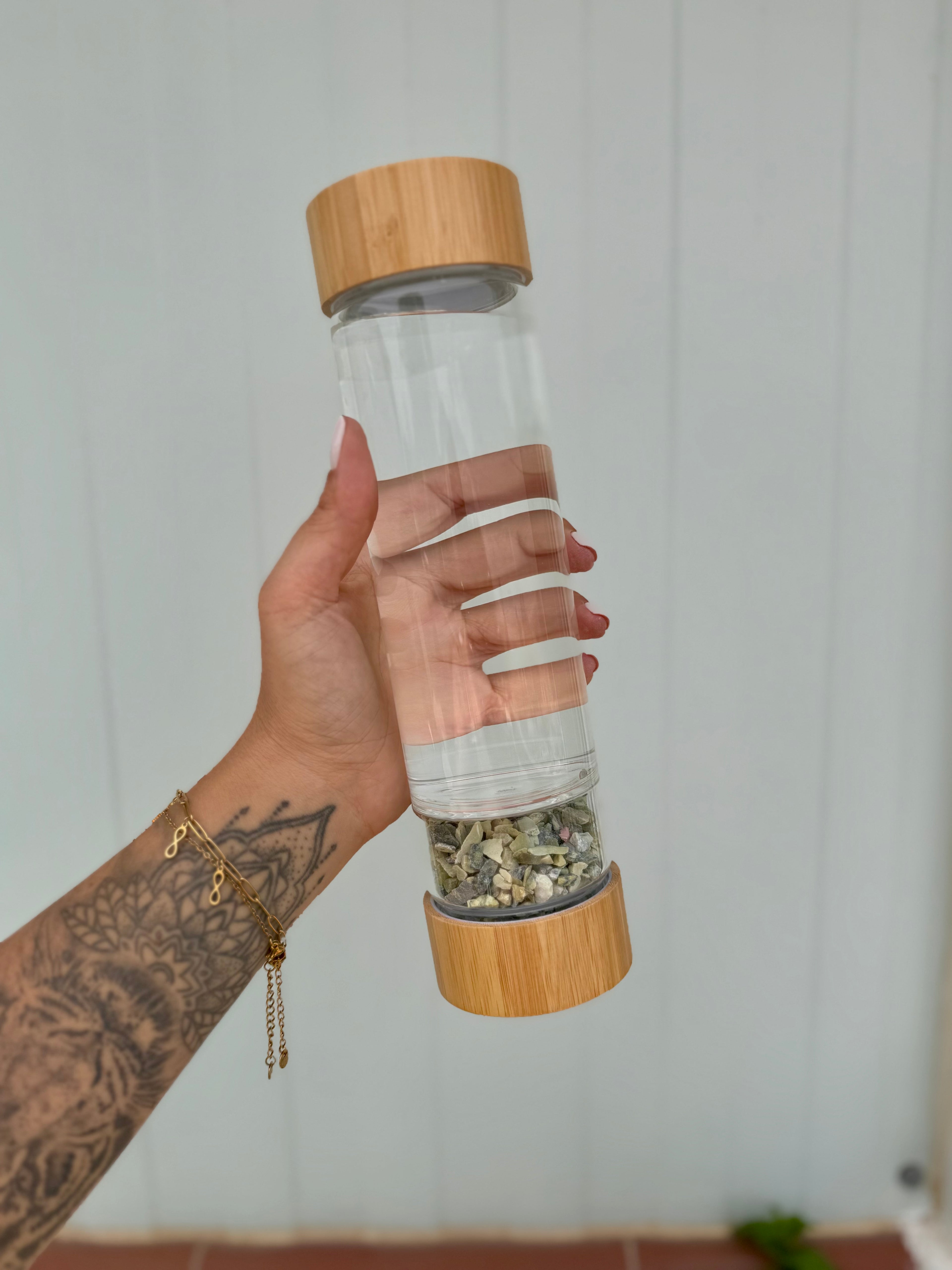 BOTELLA CRISTAL BAMBÚ + 1 BOLSA DE CHIPS 100g A ELEGIR