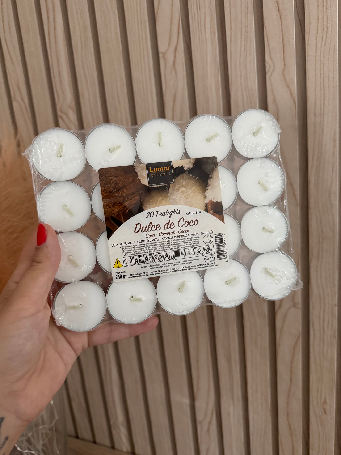 Pack velas de té 20ud de coco