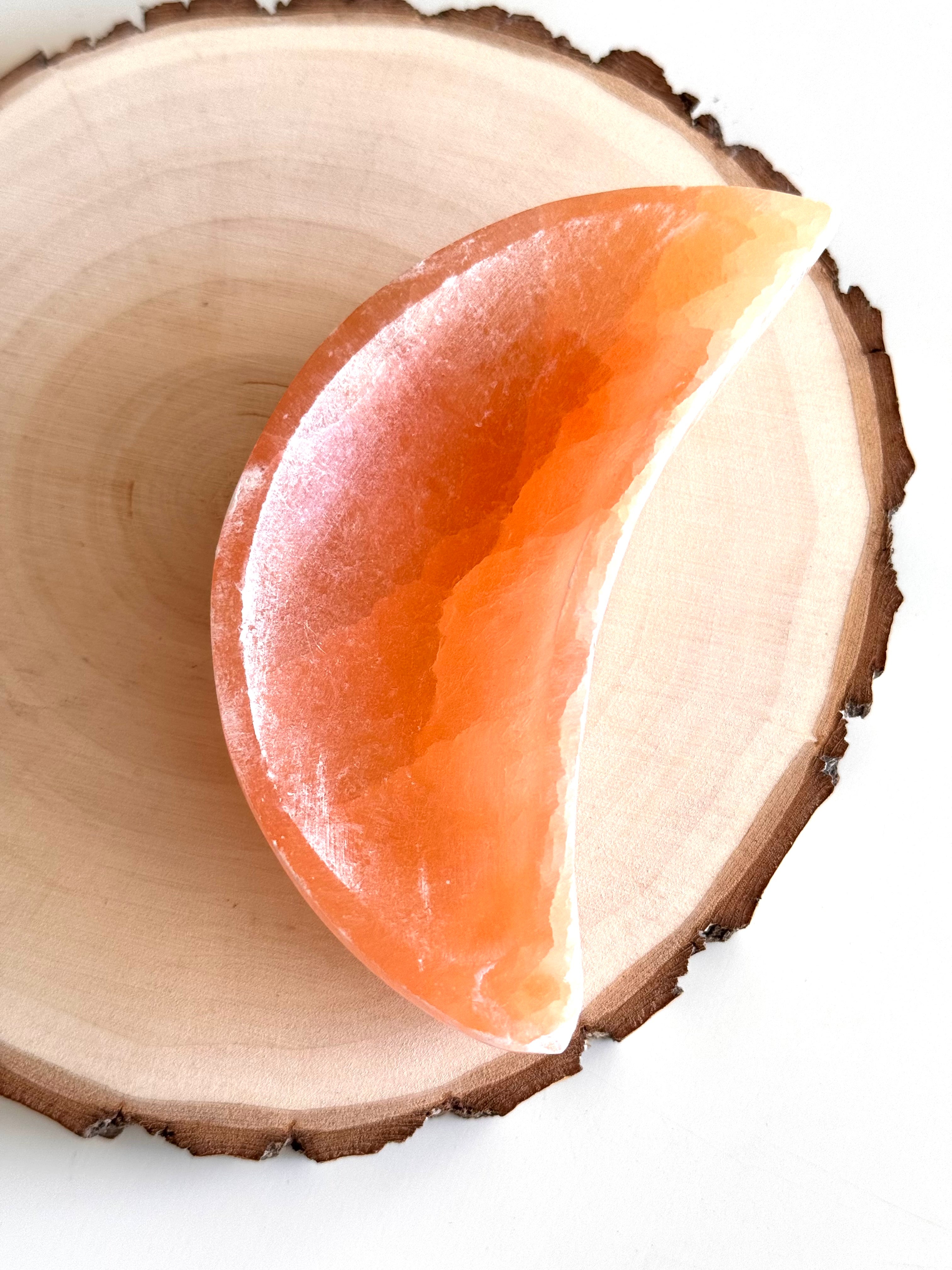 CUENCO LUNA DE SELENITA NARANJA | LIMPIEZA Y RECARGA MINERALES