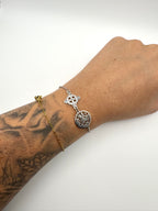 PULSERA DOBLE PROTECCION | ACERO | NUDO DE BRUJA Y TETRAGRAMATON