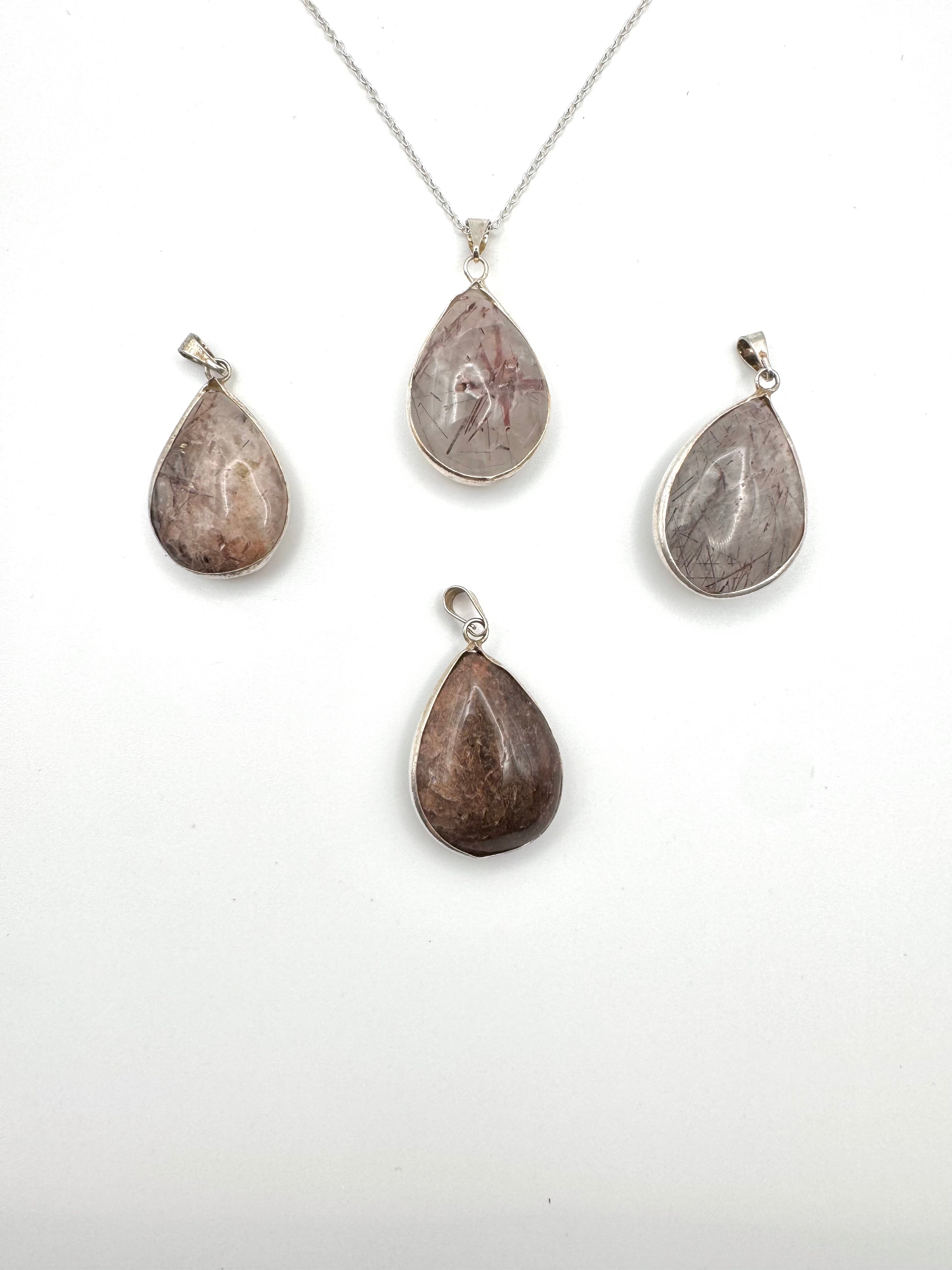 COLGANTE GOTA CUARZO RUTILADO