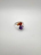 ANILLO CITRINO Y AMATISTA AJUSTABLE