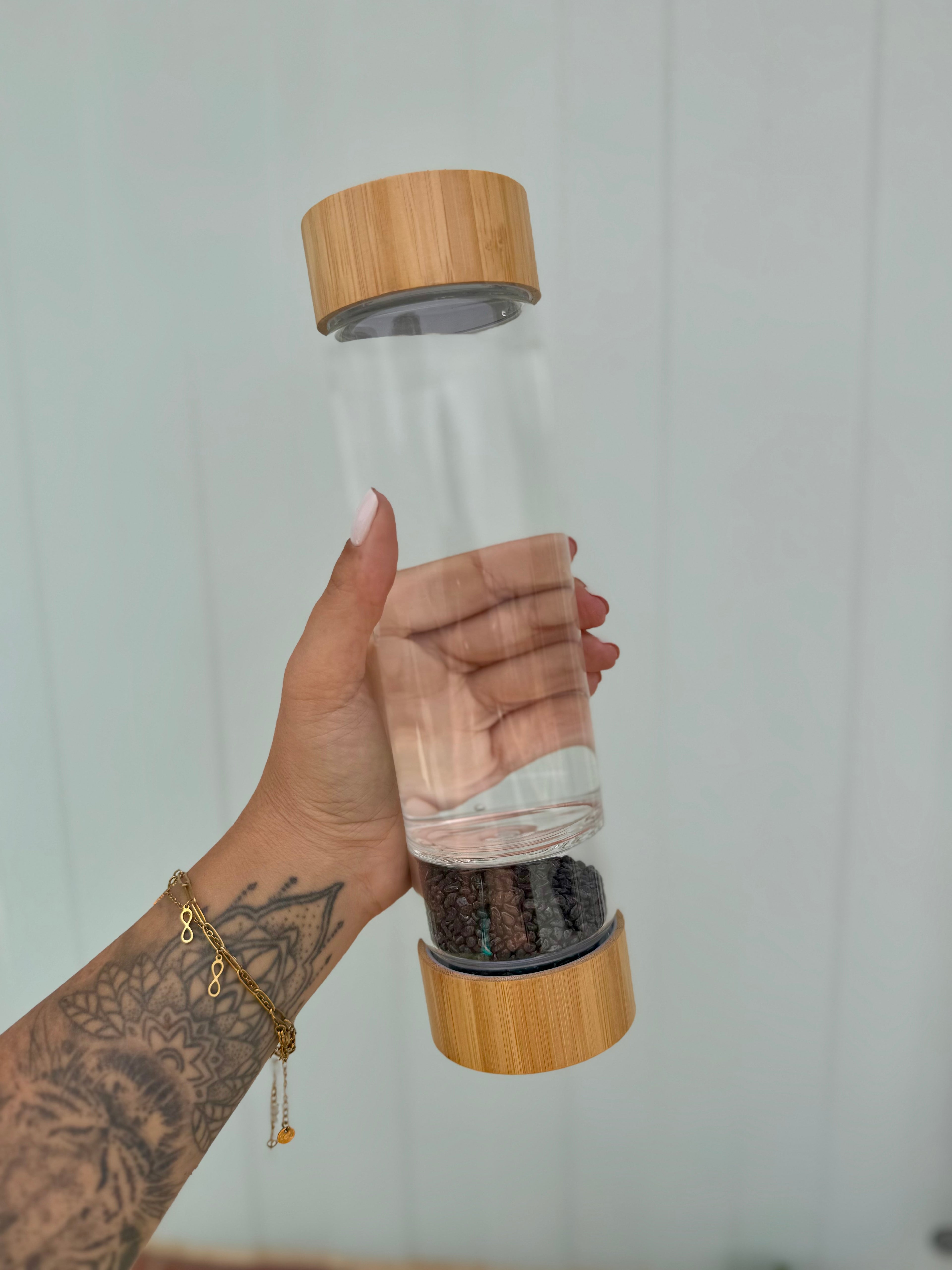 BOTELLA CRISTAL BAMBÚ + 1 BOLSA DE CHIPS 100g A ELEGIR