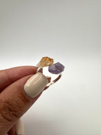 ANILLO CITRINO Y AMATISTA AJUSTABLE