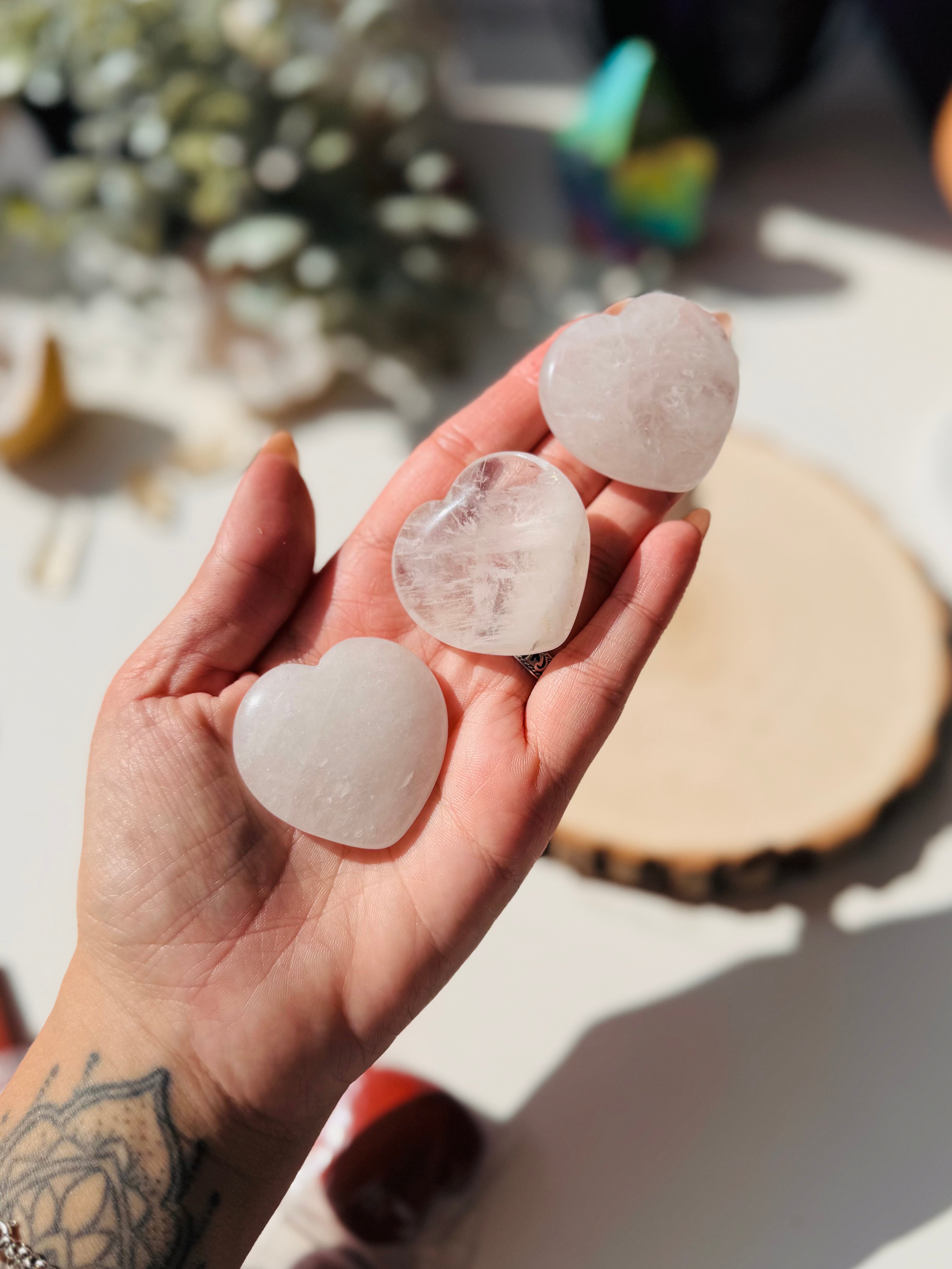 CORAZÓN DE CUARZO ROSA 40MM | AMOR PROPIO | SANACIÓN EMOCIONAL | DULZURA