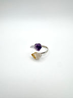 ANILLO CITRINO Y AMATISTA AJUSTABLE