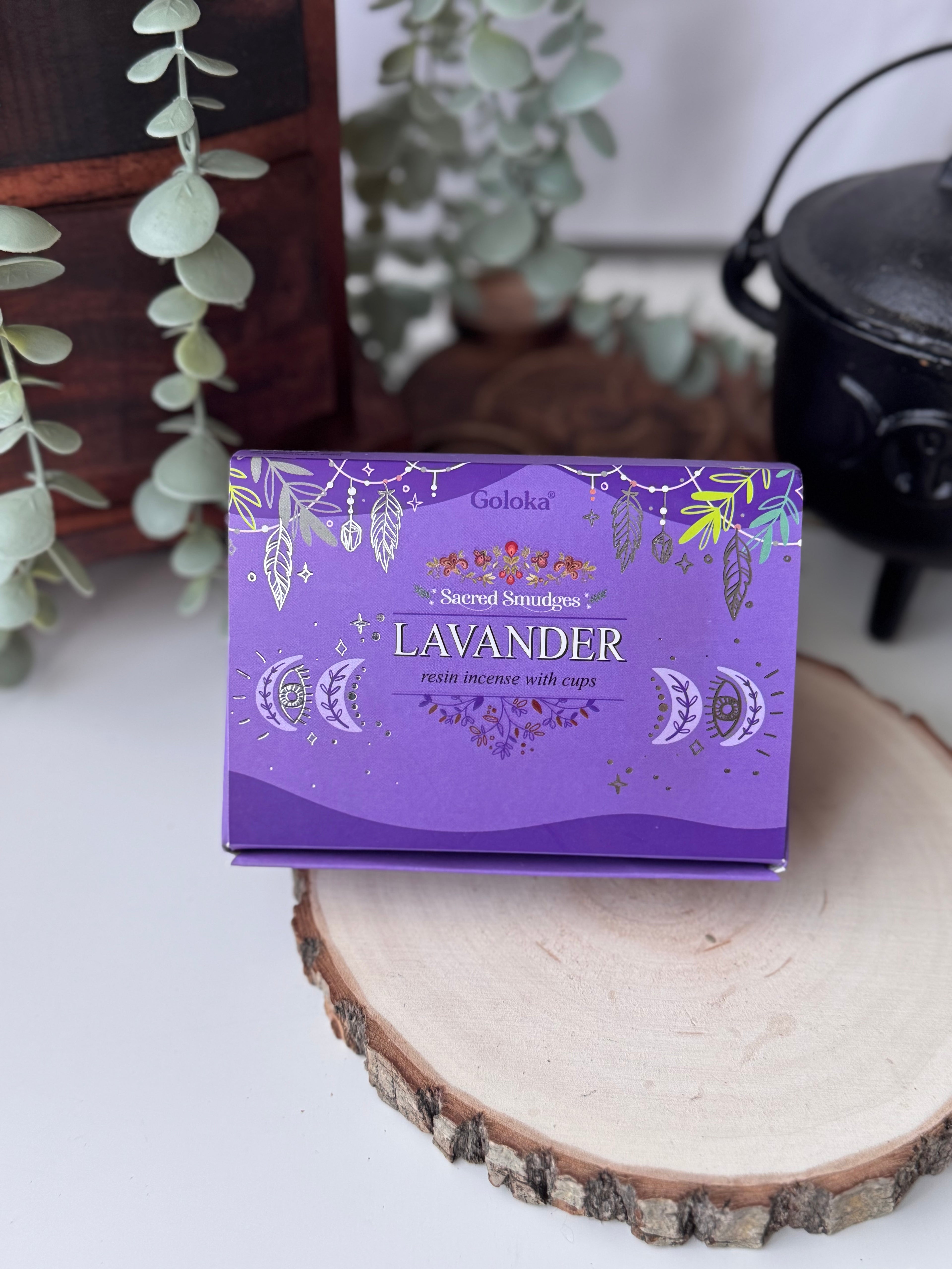 CAJA 6 COPAS DE CARBÓN CON RESINA | LAVANDA | RELAX