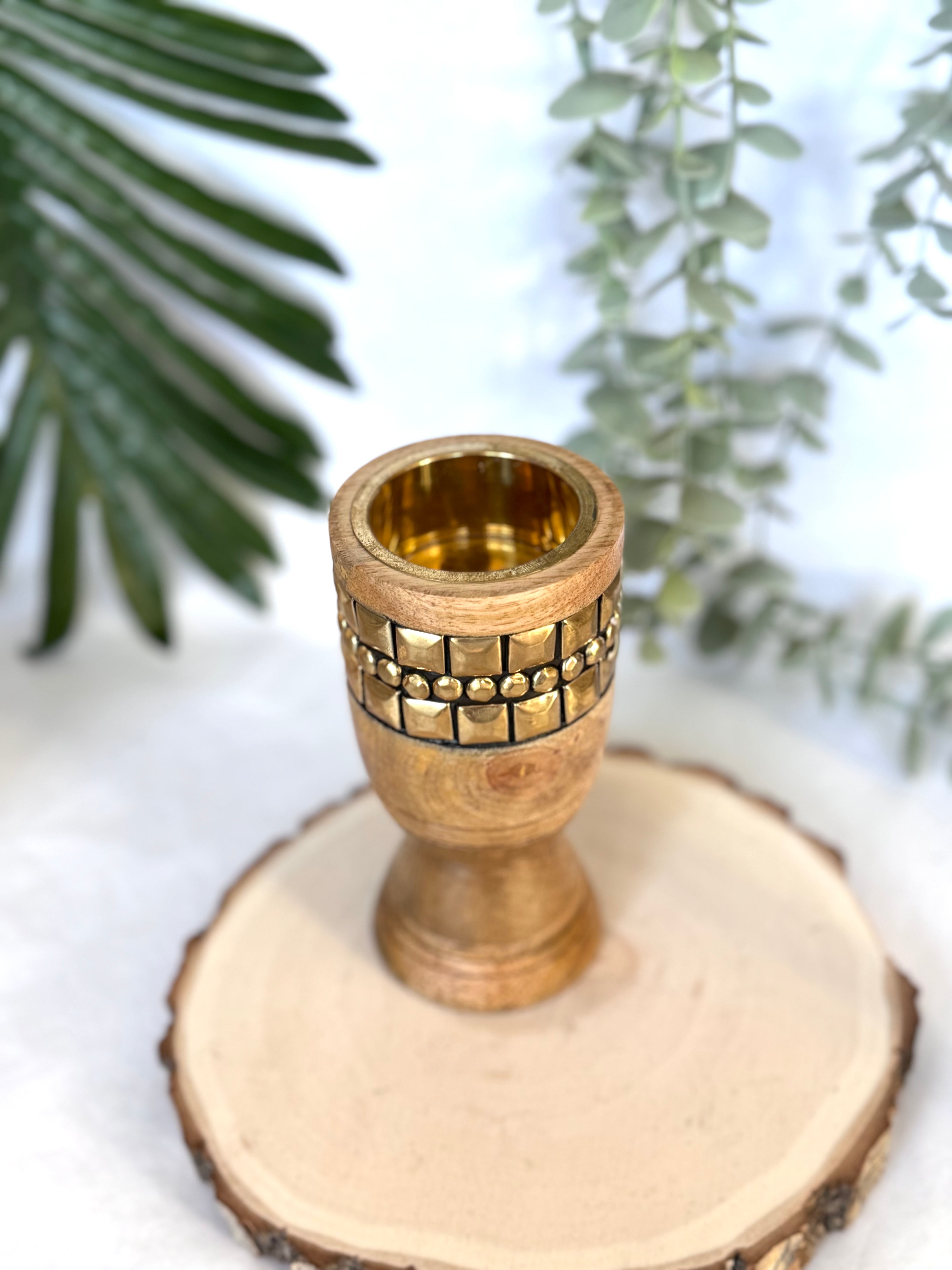 COPALERA MADERA Y DORADA