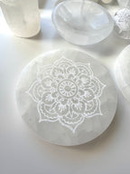 PLACA SELENITA MANDALA CALIDAD EXTRA