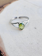 ANILLO DE PLATA AJUSTABLE | GEMA DE OLIVINO