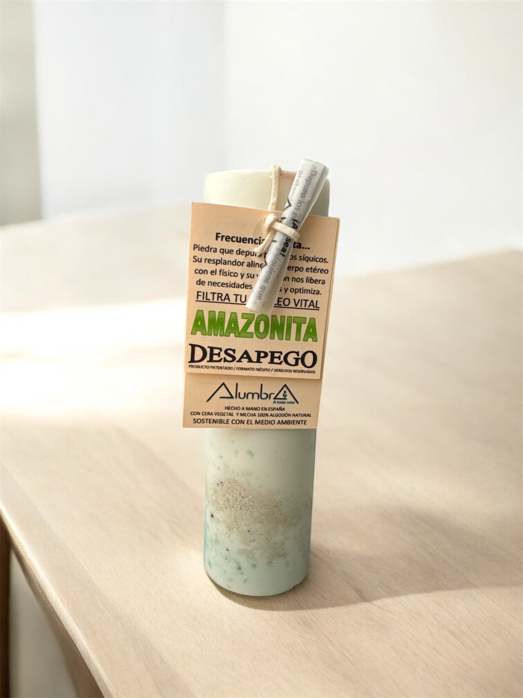 VELÓN ARTESANAL | AMAZONITA | DESAPEGO