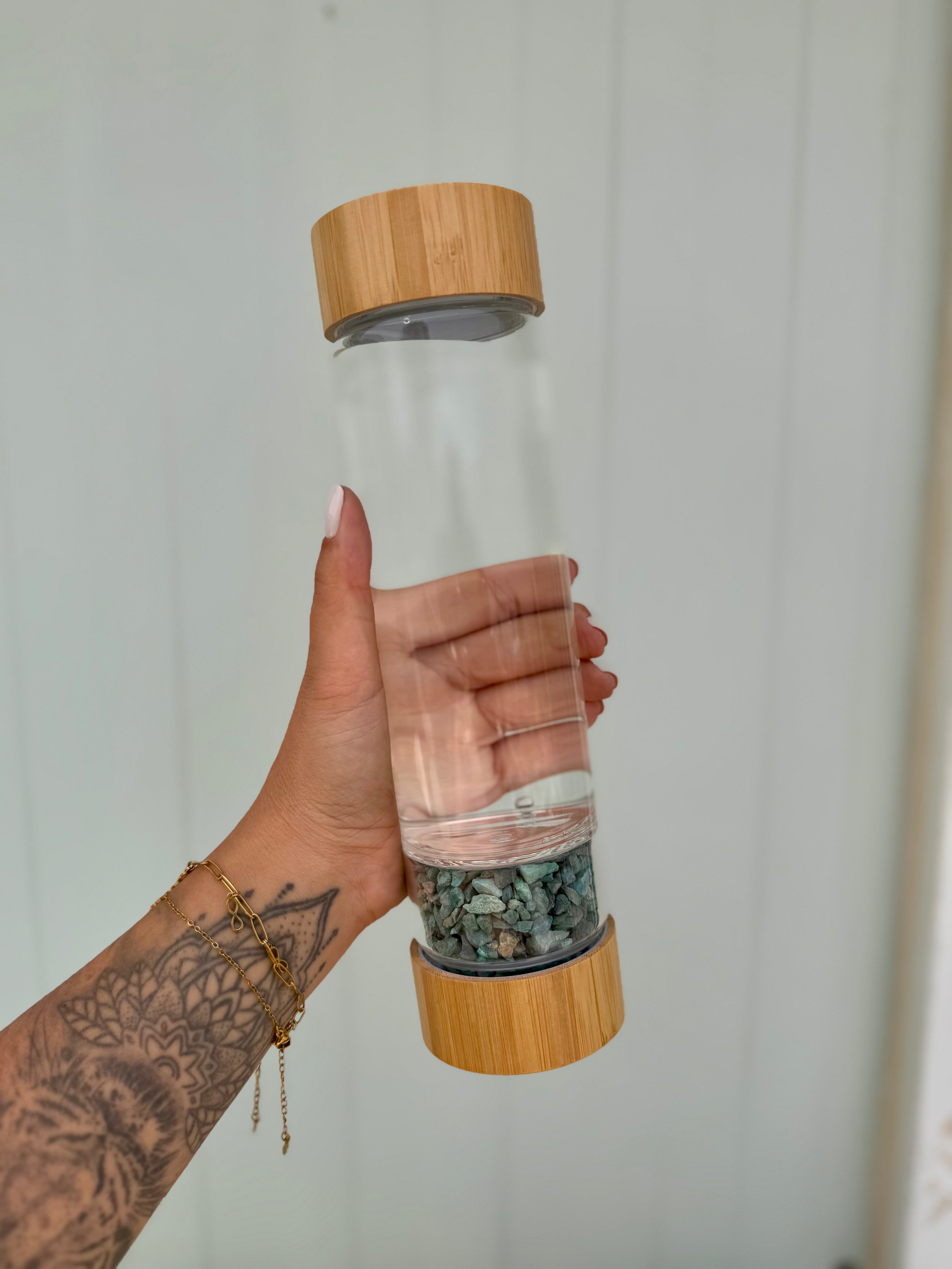 BOTELLA CRISTAL BAMBÚ + 1 BOLSA DE CHIPS 100g A ELEGIR