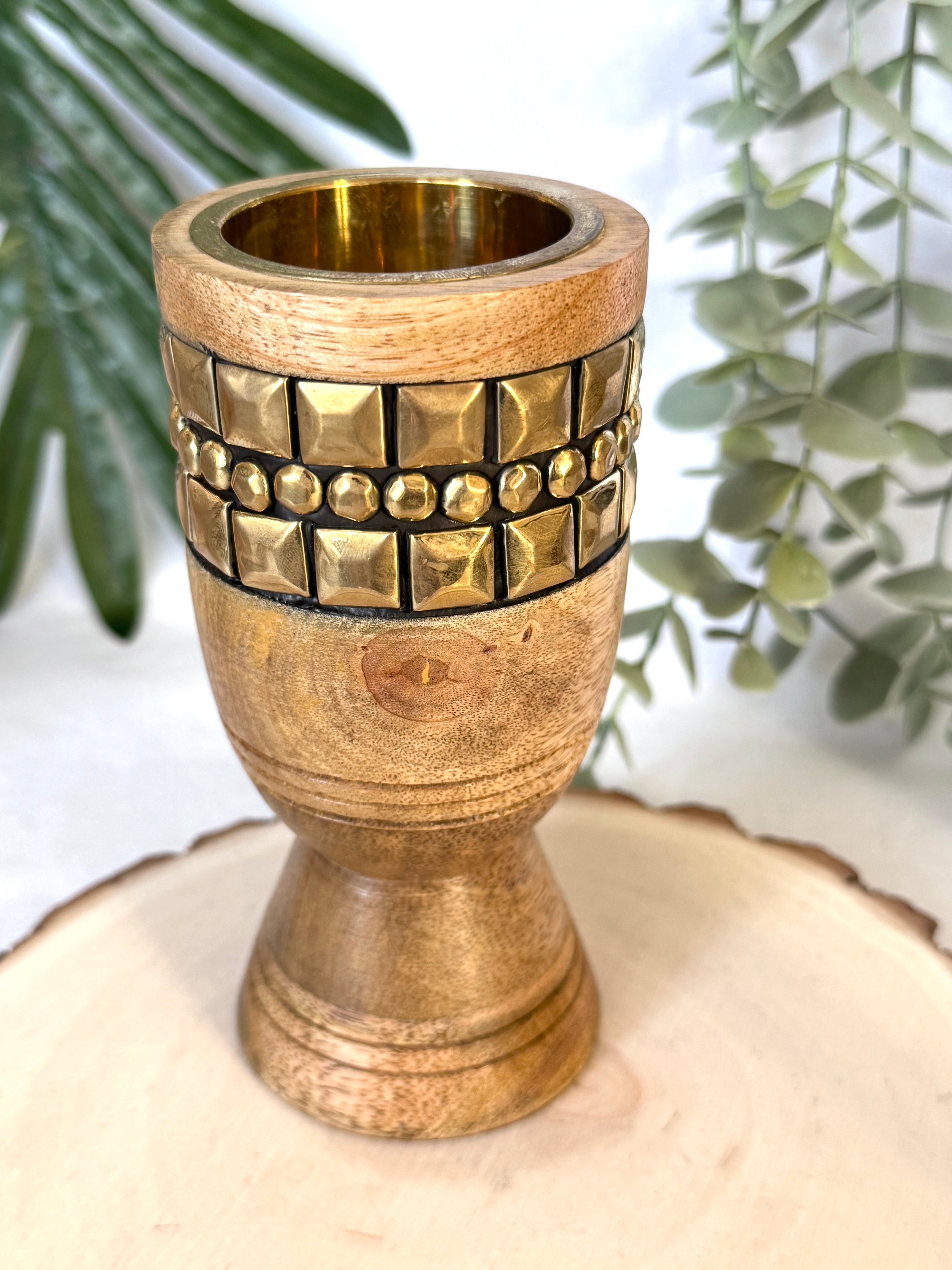 COPALERA MADERA Y DORADA