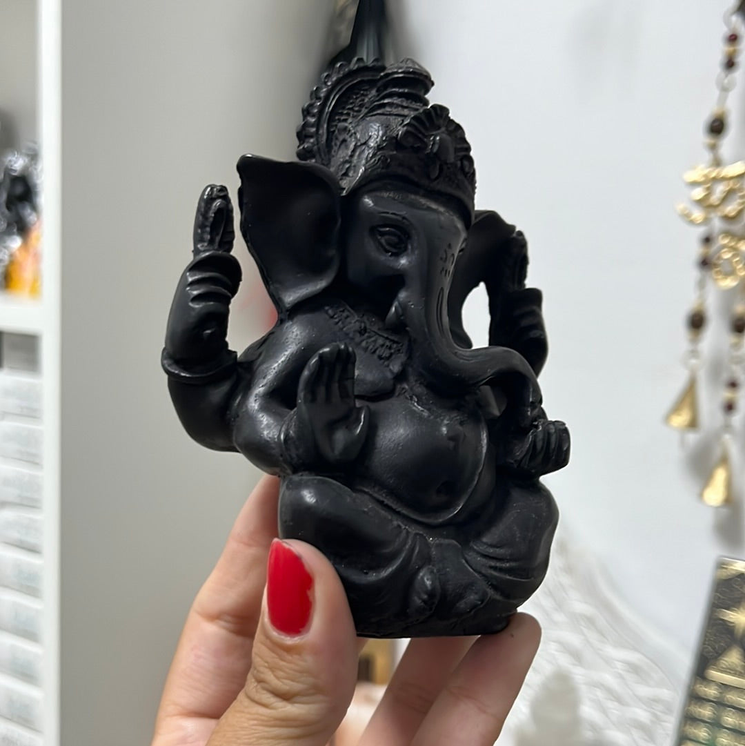 Ganesha resina negra 11cm