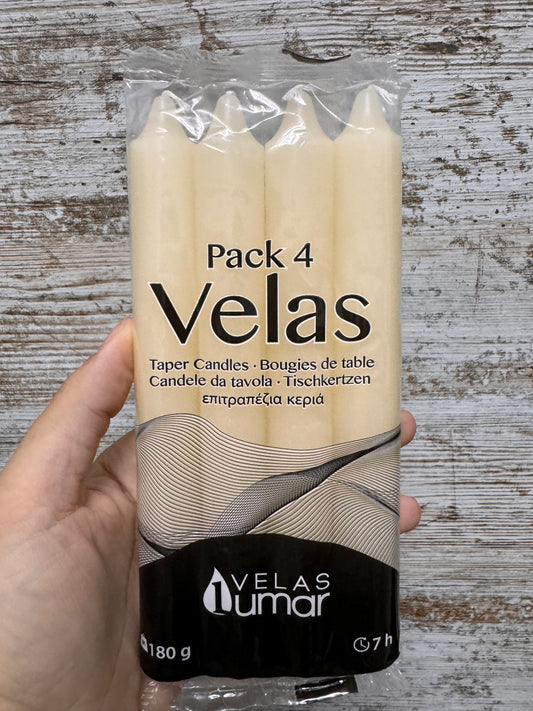 Pack 4 velas blancas