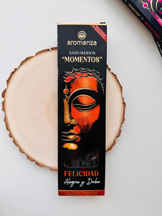 INCIENSO VARILLAS AROMANZA PREMIUM “MOMENTOS” | FELICIDAD