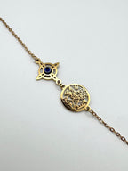 PULSERA DOBLE PROTECCIÓN ACERO CON OJO TURCO