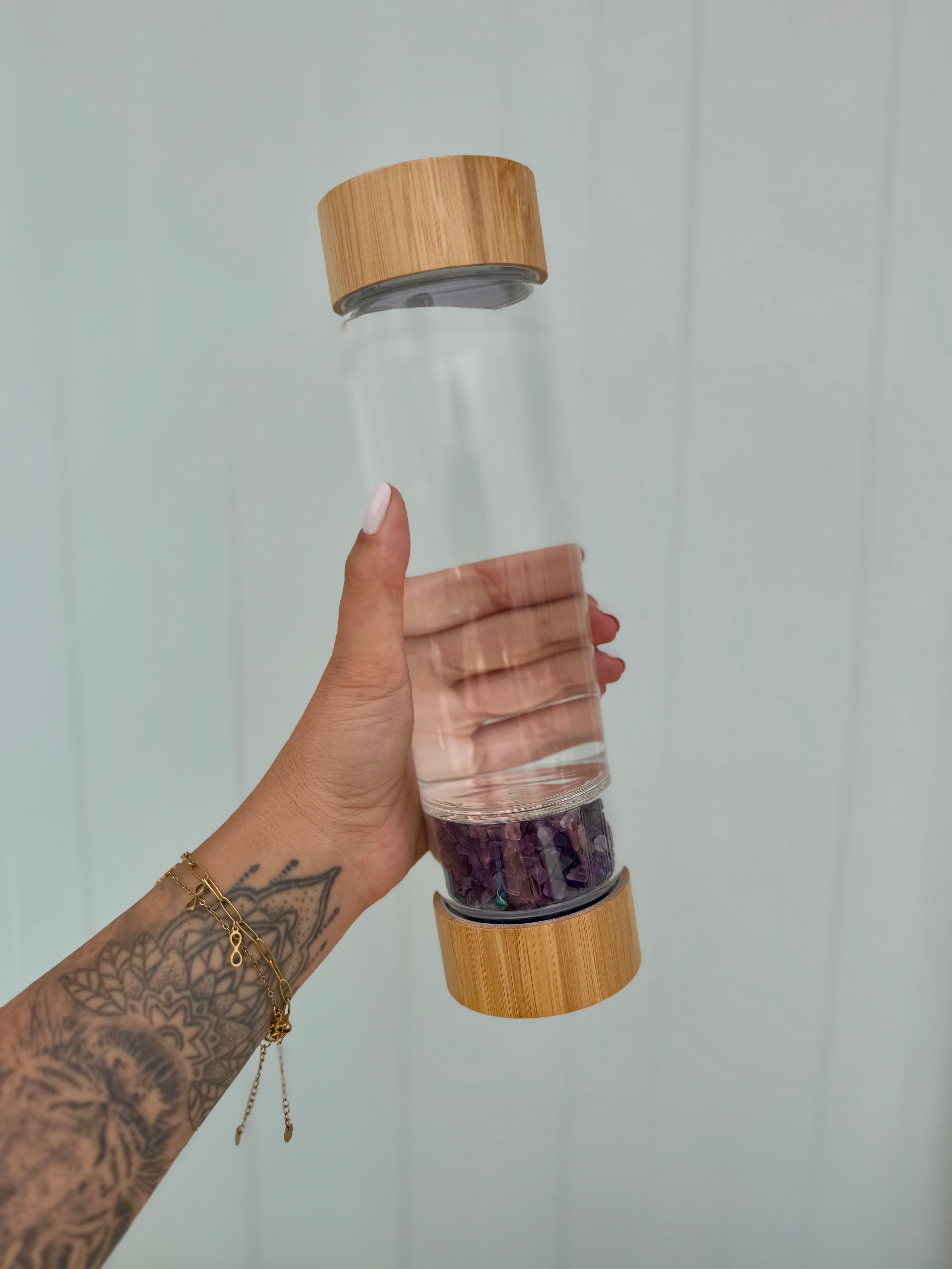 BOTELLA CRISTAL BAMBÚ + 1 BOLSA DE CHIPS 100g A ELEGIR