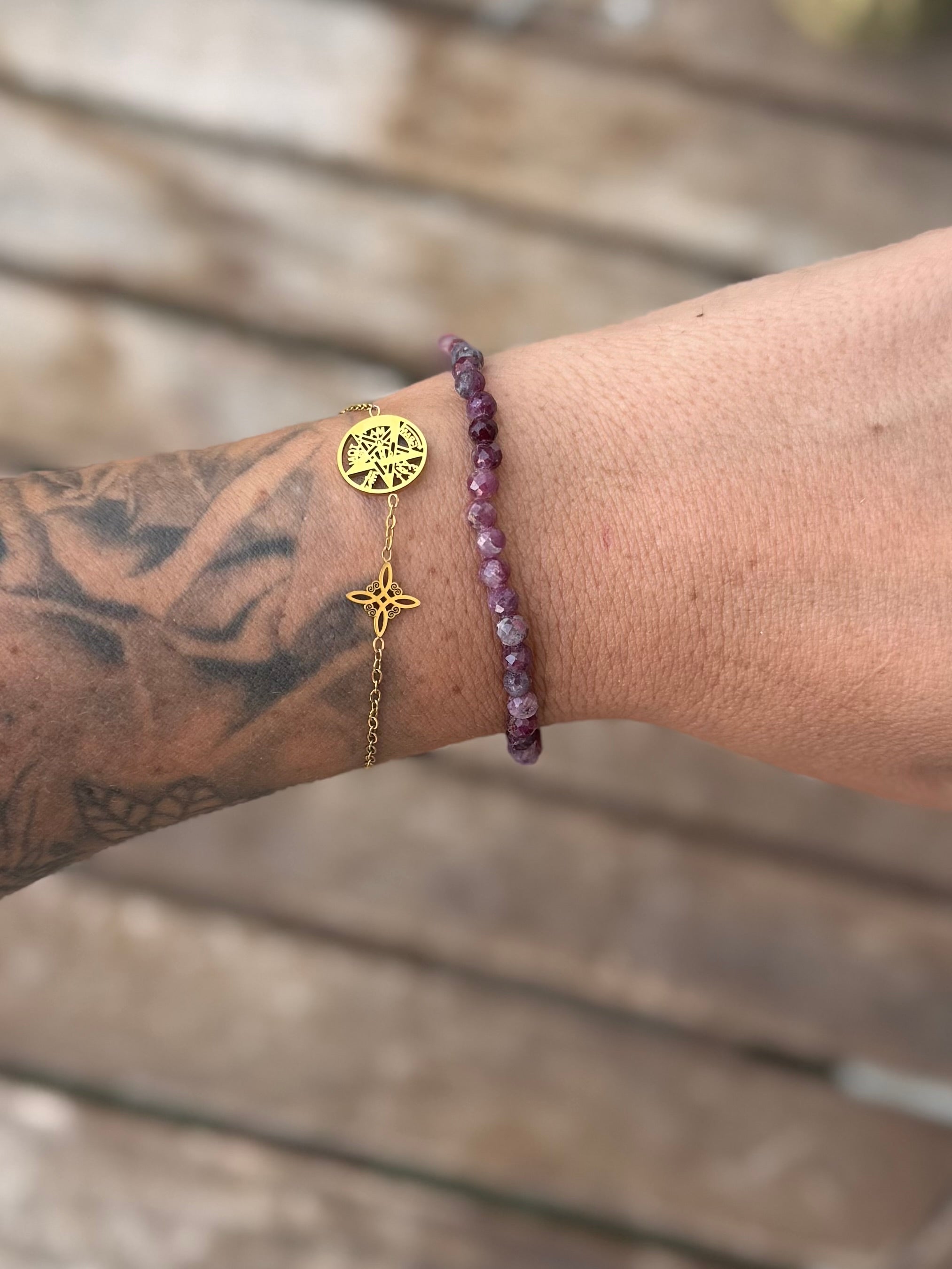 PULSERA FACETADA | TURMALINA ROSA 4MM