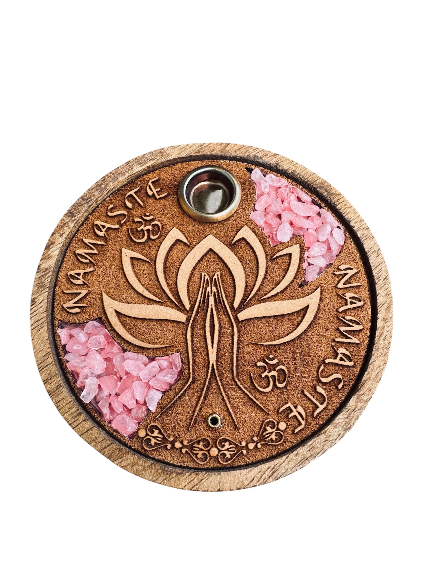 PORTA INCIENSO NAMASTE CUARZO ROSA