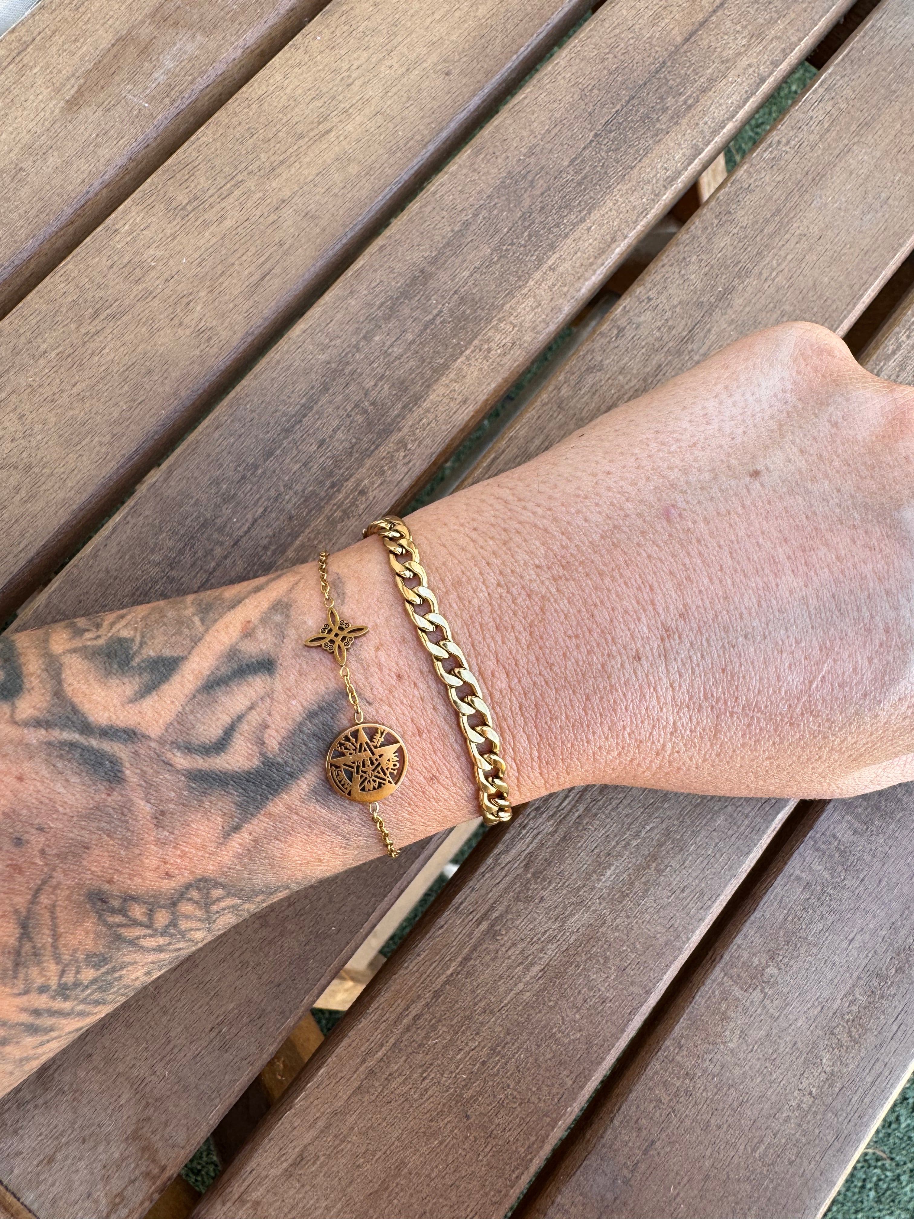 PULSERA ACERO DORADO ESLABONES