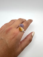 ANILLO CITRINO Y AMATISTA AJUSTABLE