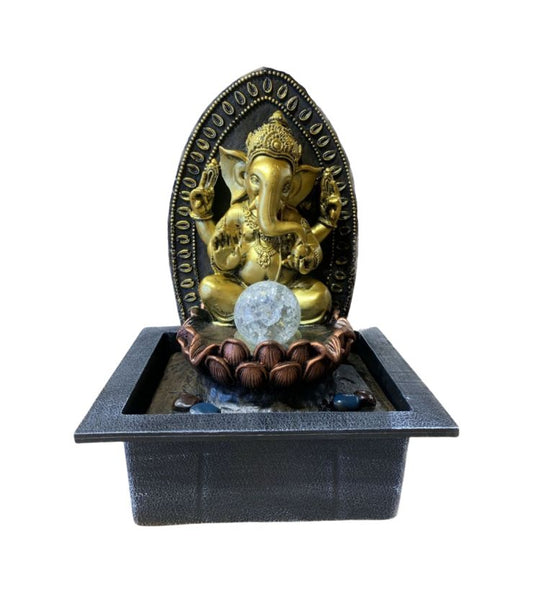 Fuente de agua Ganesha oro