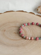 PULSERA ELÁSTICA LIBERACIÓN BLOQUEOS | RODONITA Y AMAZONITA