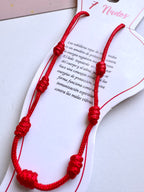 TOBILLERA 7 NUDOS ROJA