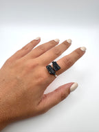 ANILLO AJUSTABLE PLATA  TURMALINA | PROTECCIÓN