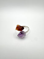 ANILLO CITRINO Y AMATISTA AJUSTABLE