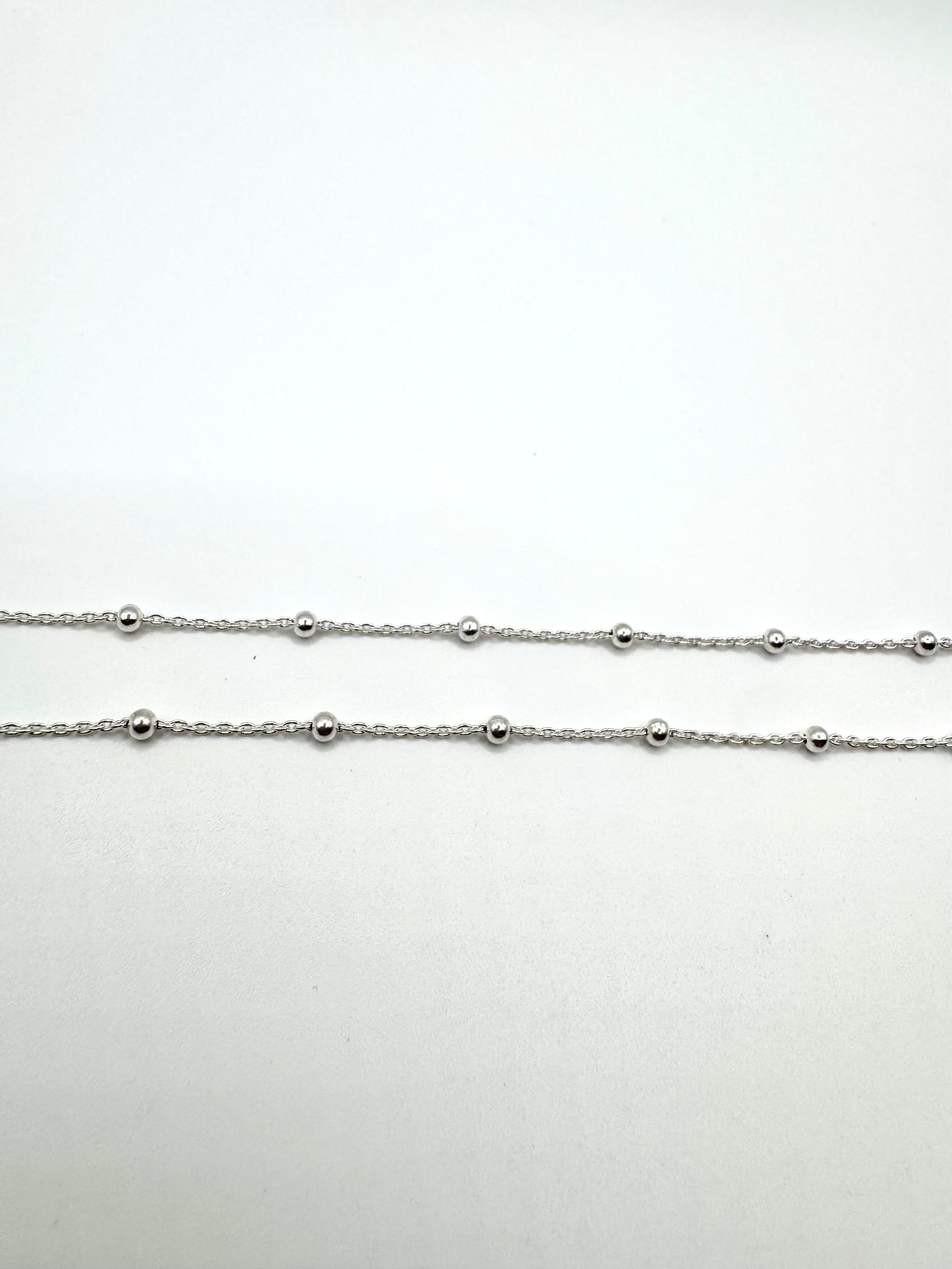 CADENA PLATA BOLITAS 40CM