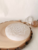 PLACA SELENITA 10CM MANDALA | RECARGA Y LIMPIEZA
