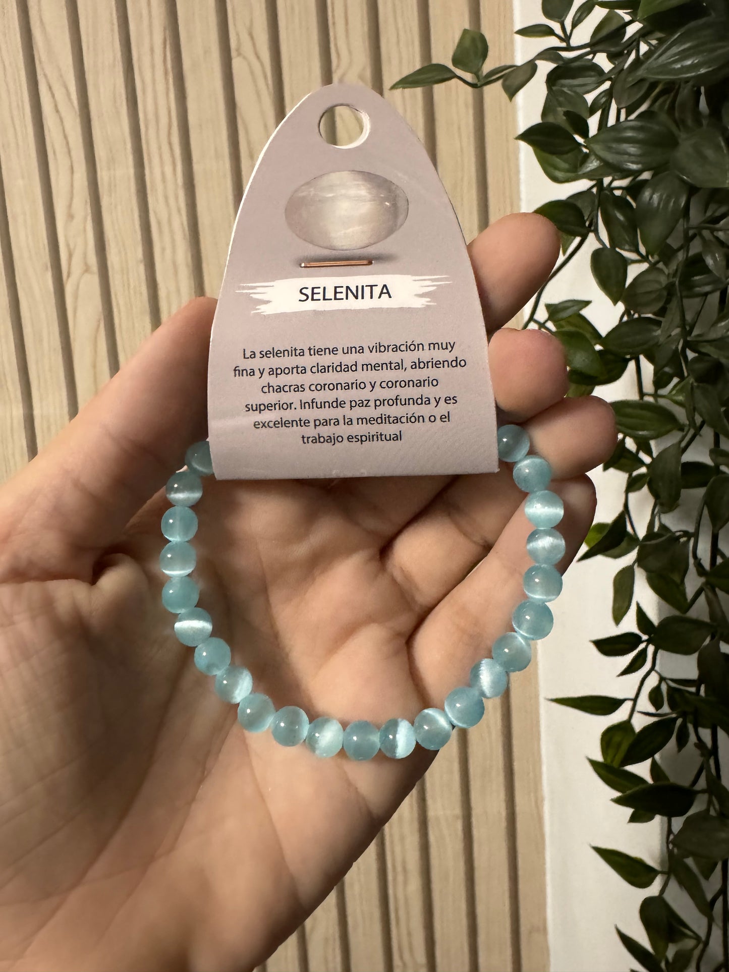 Pulsera selenita celeste