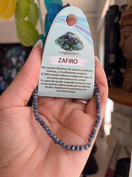 Pulsera de zafiro  facetada 4mm