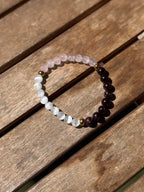 pulsera elastica minerales cuarzo rosa mujer