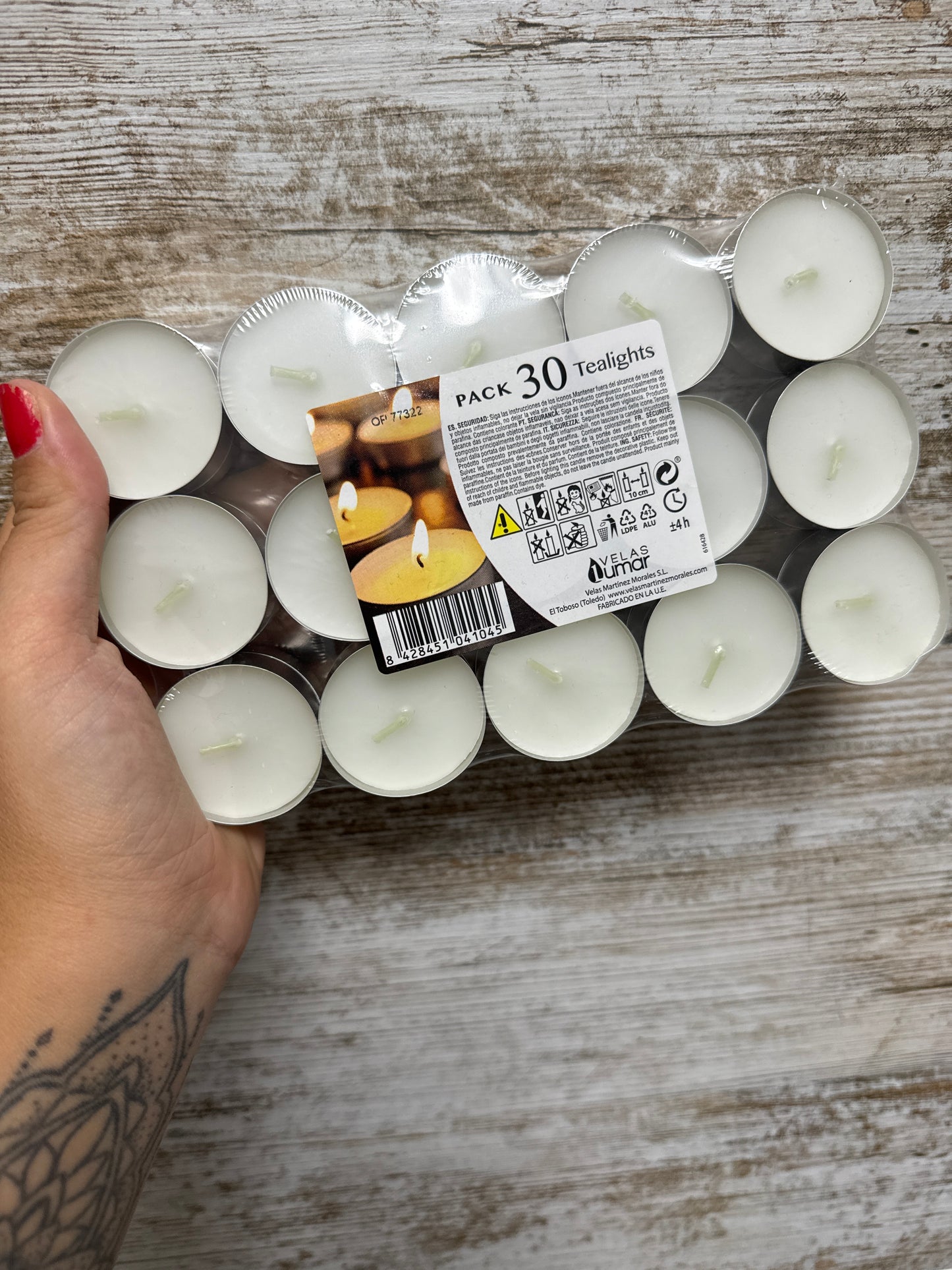 Pack velas de té blancas 30und