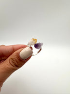 ANILLO CITRINO Y AMATISTA AJUSTABLE