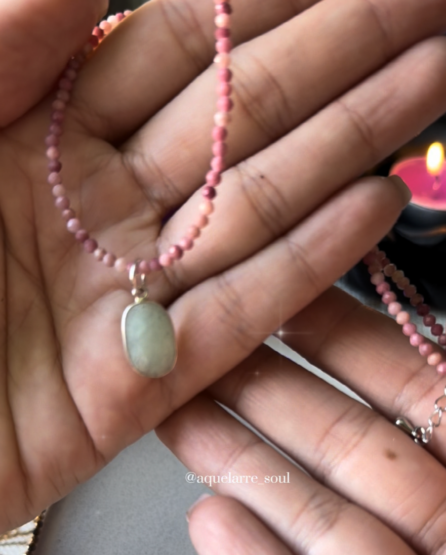 COLLAR SANAR Y RENACER | RODONITA Y CRISOPRASA