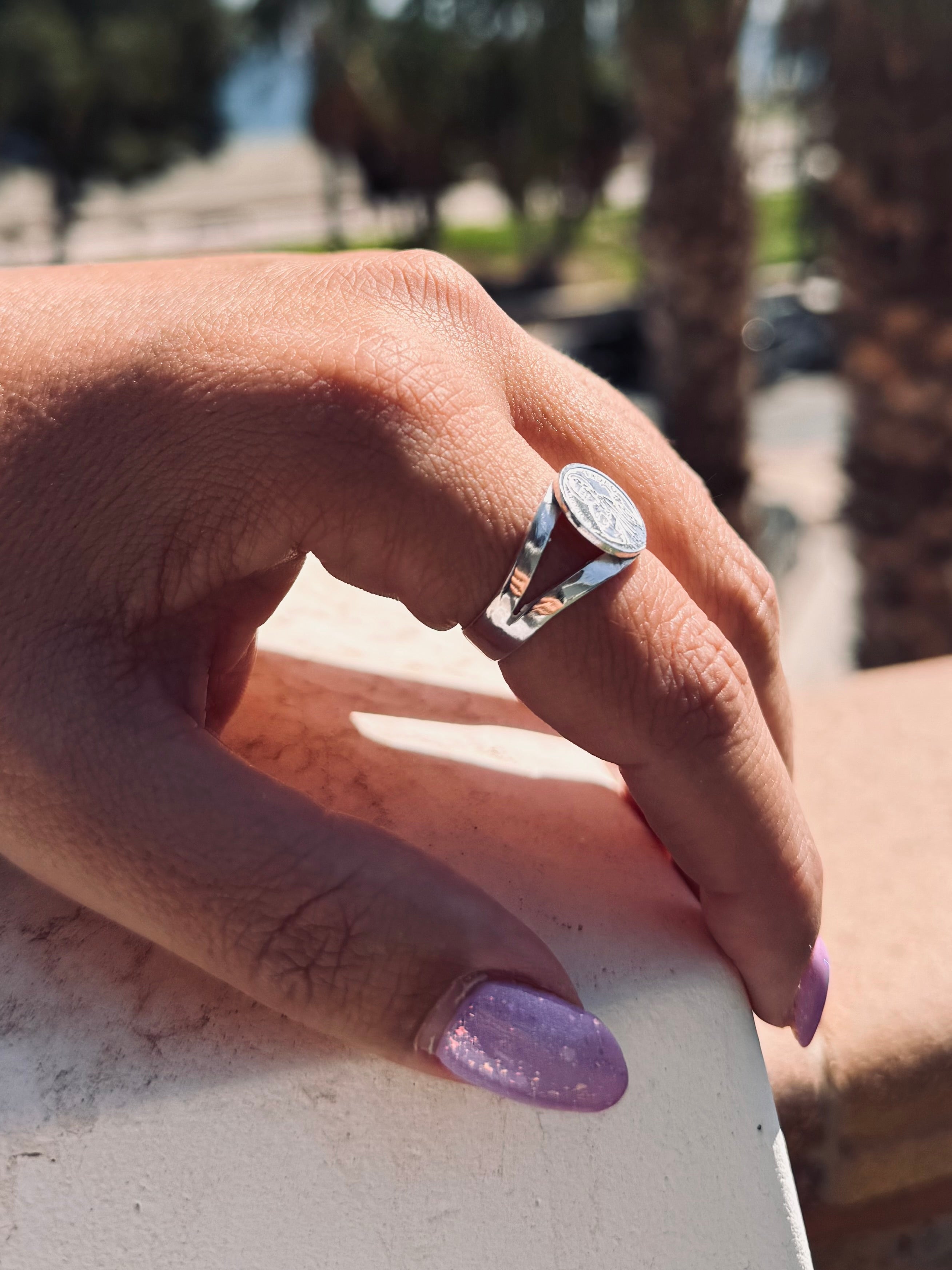 ANILLO SAN JUDAS AJUSTABLE PLATA