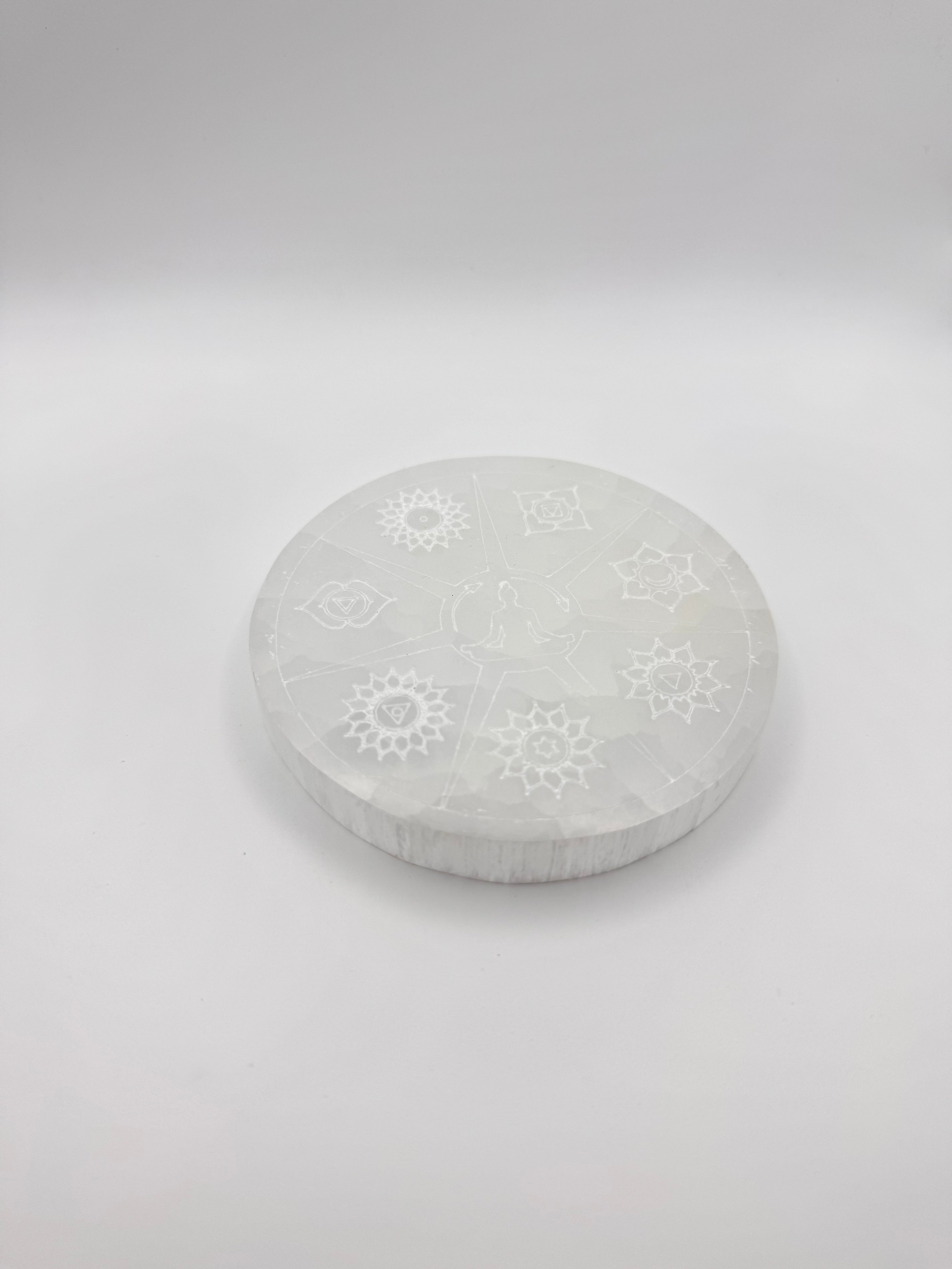 PLACA SELENITA 7 CHAKRAS 10CM