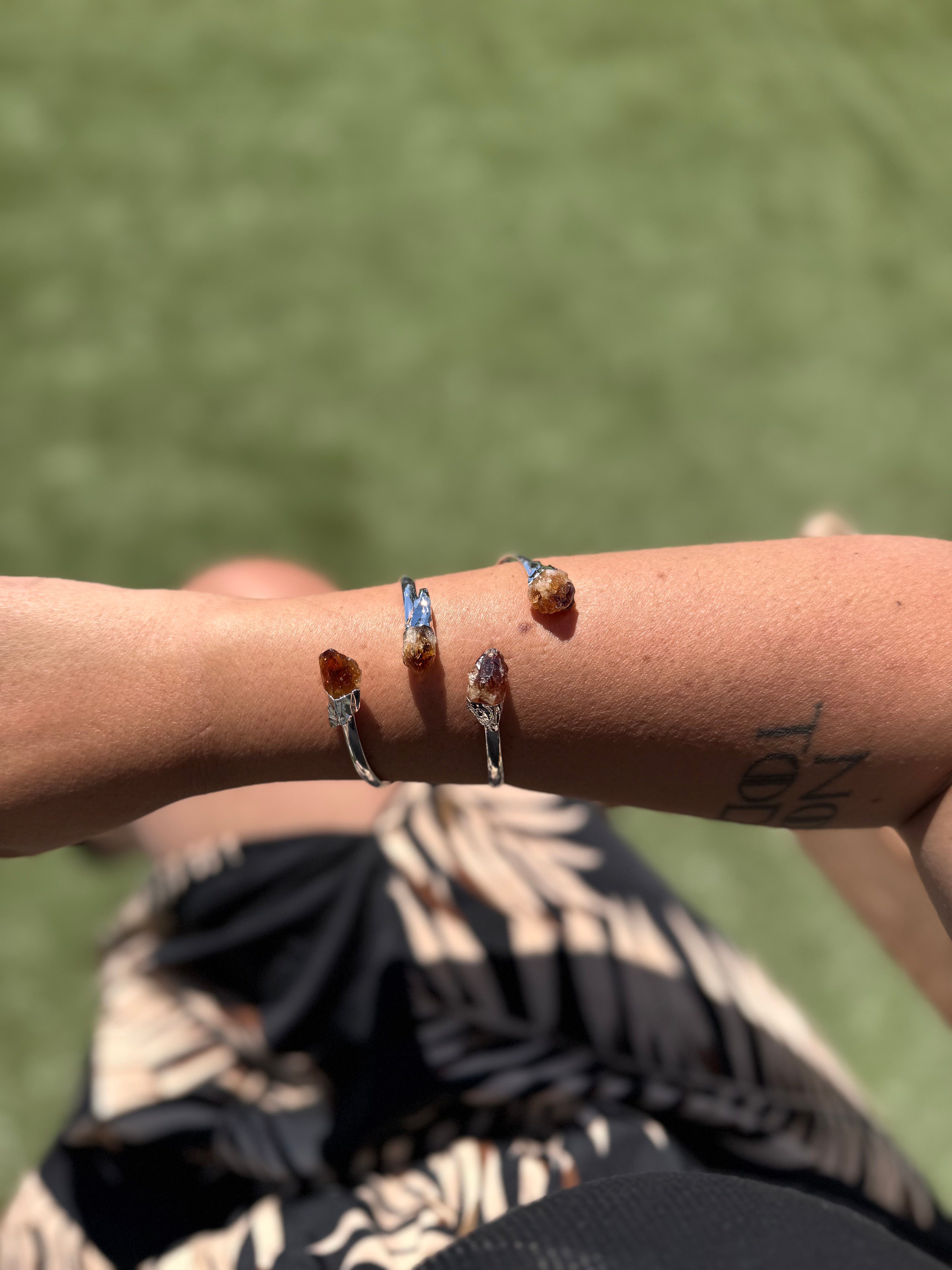 BRAZALETE EN BAÑO DE PLATA | CITRINO CALENTADO