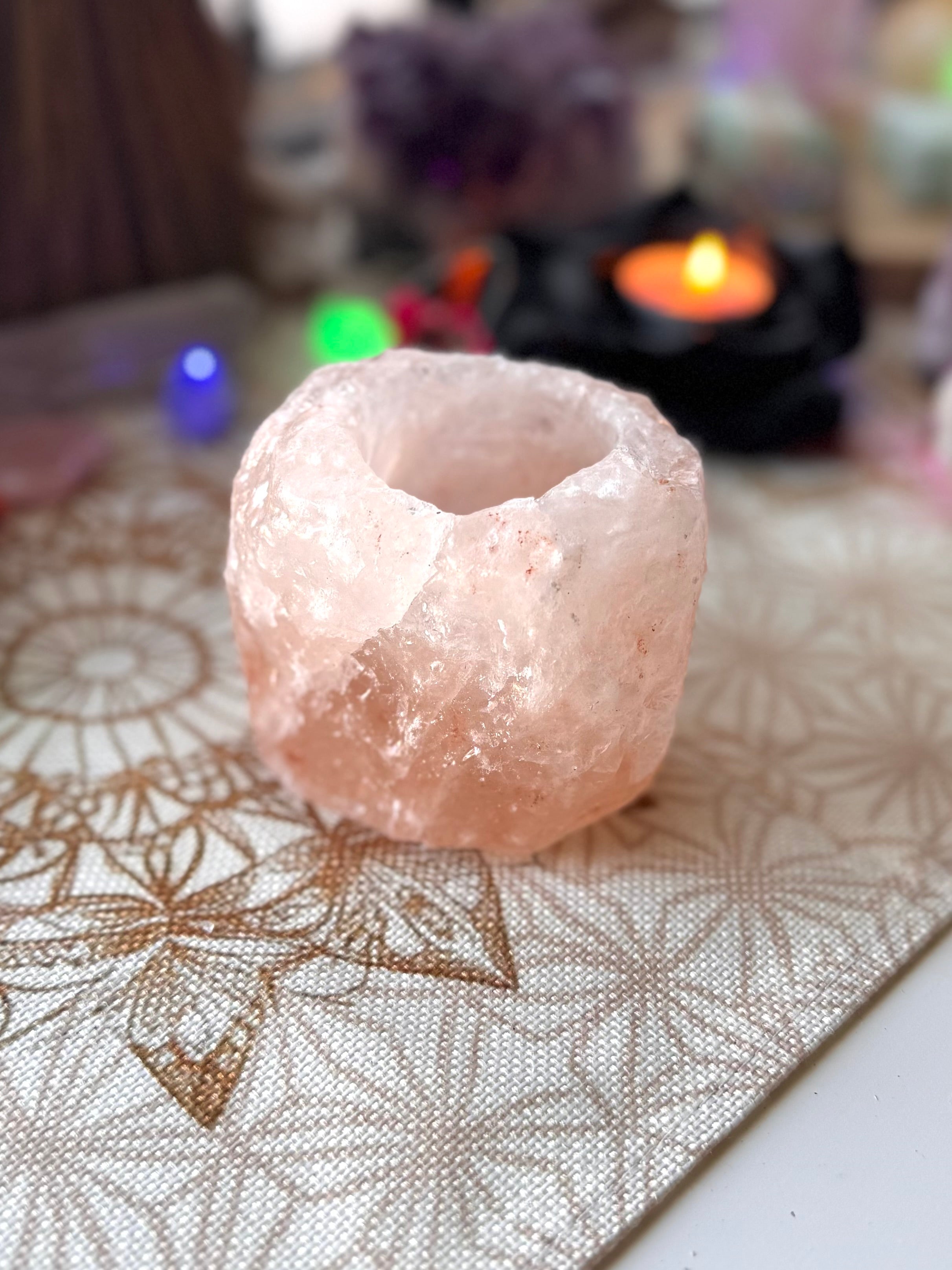 PORTA VELAS DE SAL DEL HIMALAYA