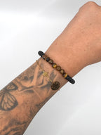 PULSERA OBSIDIANA MATE & OJO TIGRE
