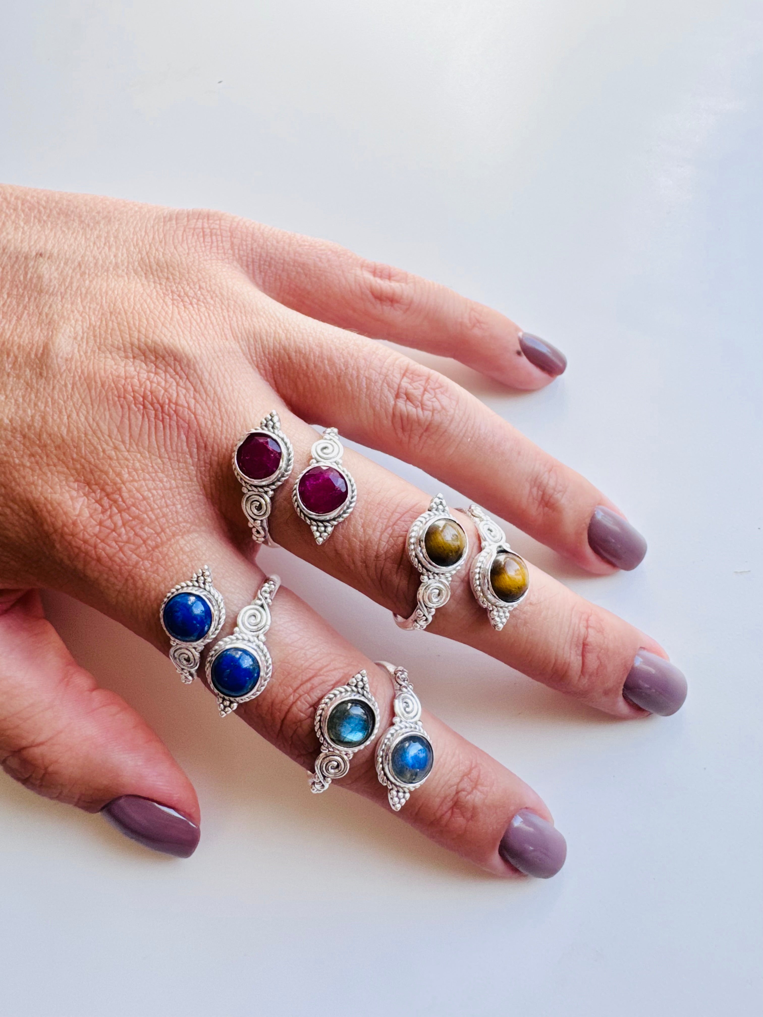 ANILLO DOBLE MINERAL AJUSTABLE